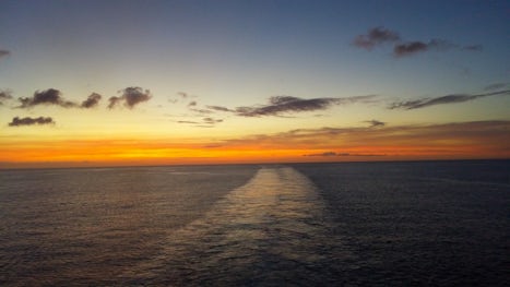 Sunset view from the aft extended balcony