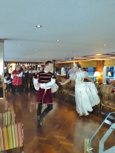 Hungarian dancing on board in Budapest