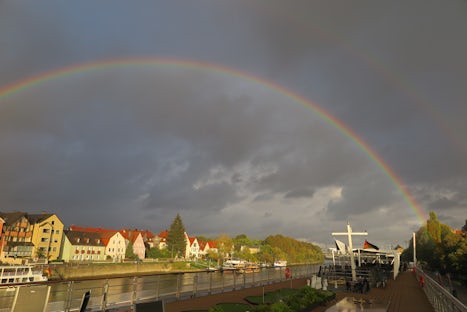 Danube River rainbow near Krems, Austria.