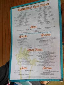 Margaritaville  menu