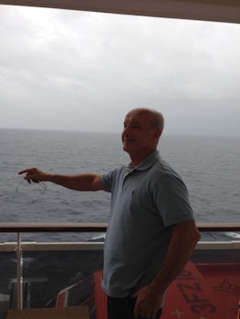 I husband on the deck of the ship and the only good experience on the ship us the deck