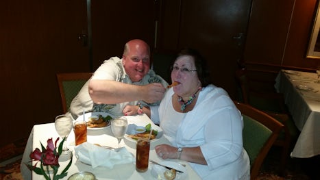 One of the many great dinner on the Coral Princess in the Bordeaux Dining R