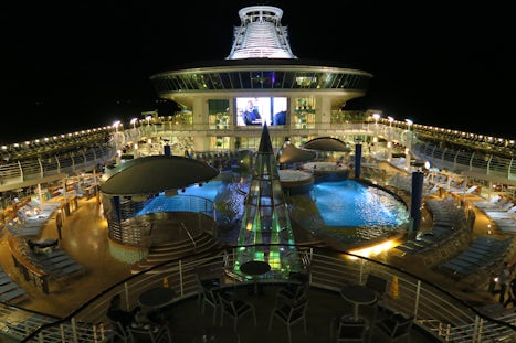 Pool Deck on the Voyager Of The Seas at night