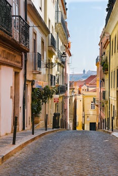 A typical street seen on our walking tour through the Bairro Alto in Lisbon.