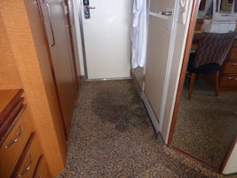 Flooded carpet in our stateroom.