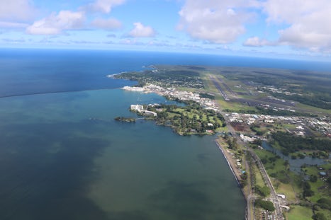 View of the Pride of America from my helicopter tour in Hilo
