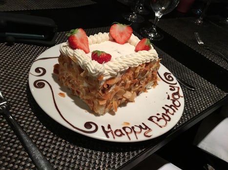 One of our group had a birthday on board. We had an excellent dinner at the