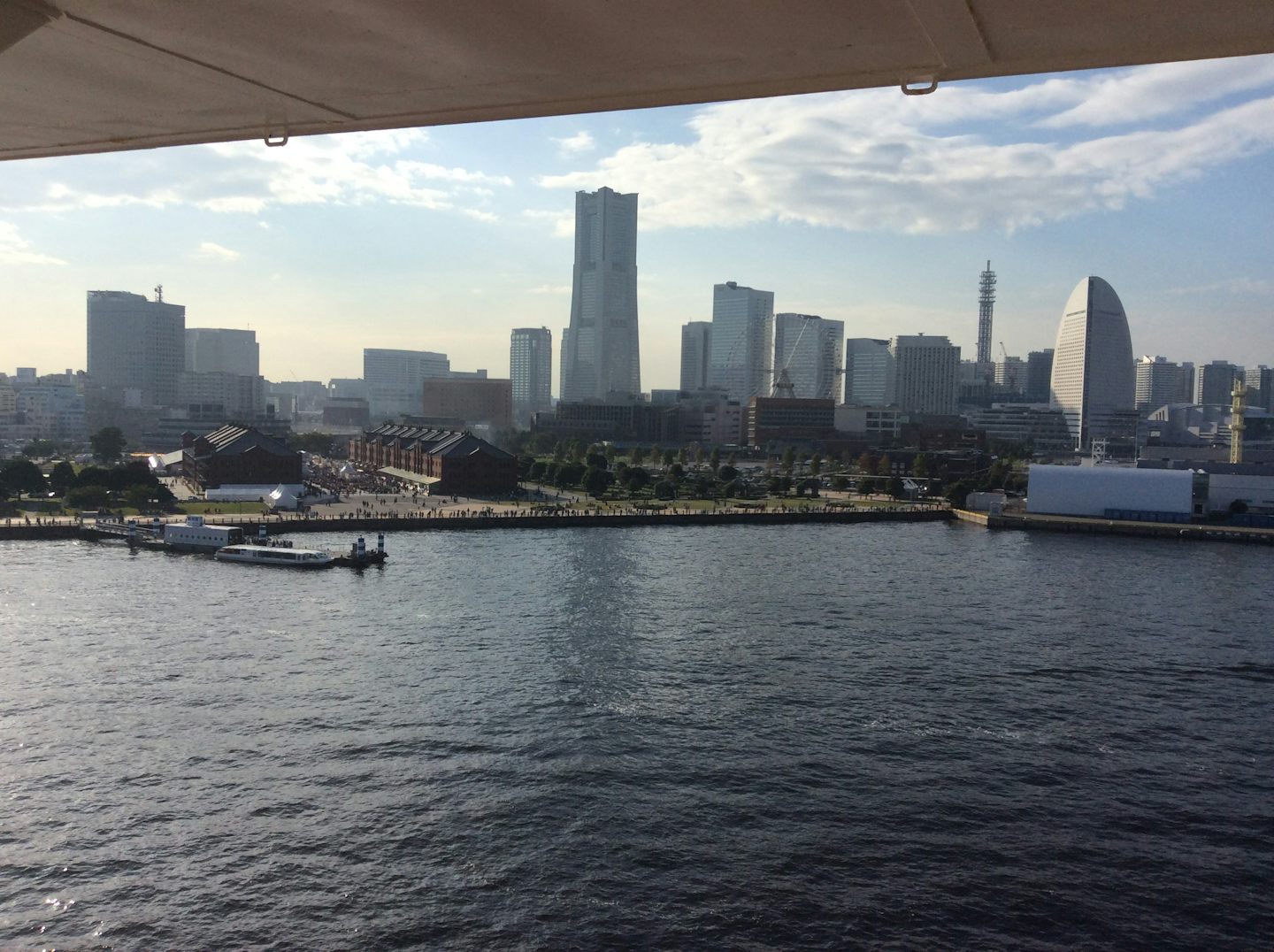 View of Yokohama from our stateroom, on embarkation day.