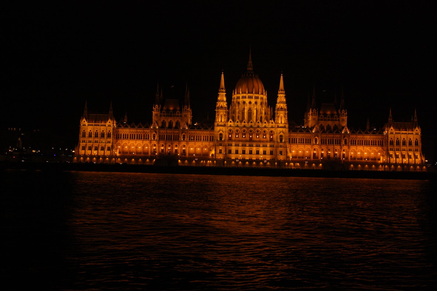 Budapest parliament in the evening.