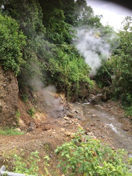 Dominica one of many sulphur springs in the jungle