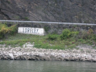 Famous Lorelei in the Rhine George.  Wished it had been sunny.