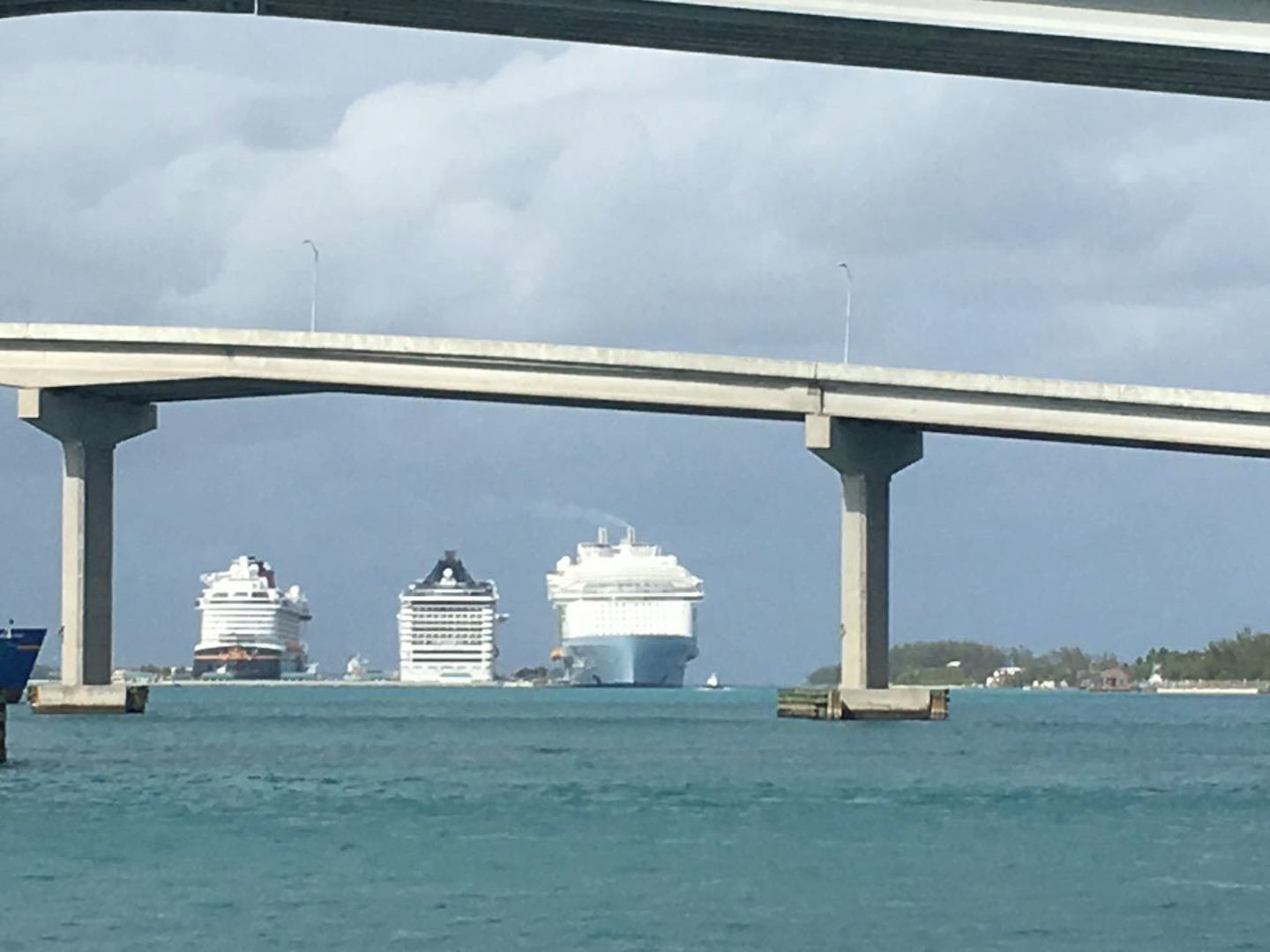 Harmony of the Seas is the one on the right!! The mother of all ships!!