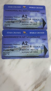 My on boarding pass with my wife