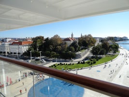 The view from our stateroom on to the city of Zadar, Croatia