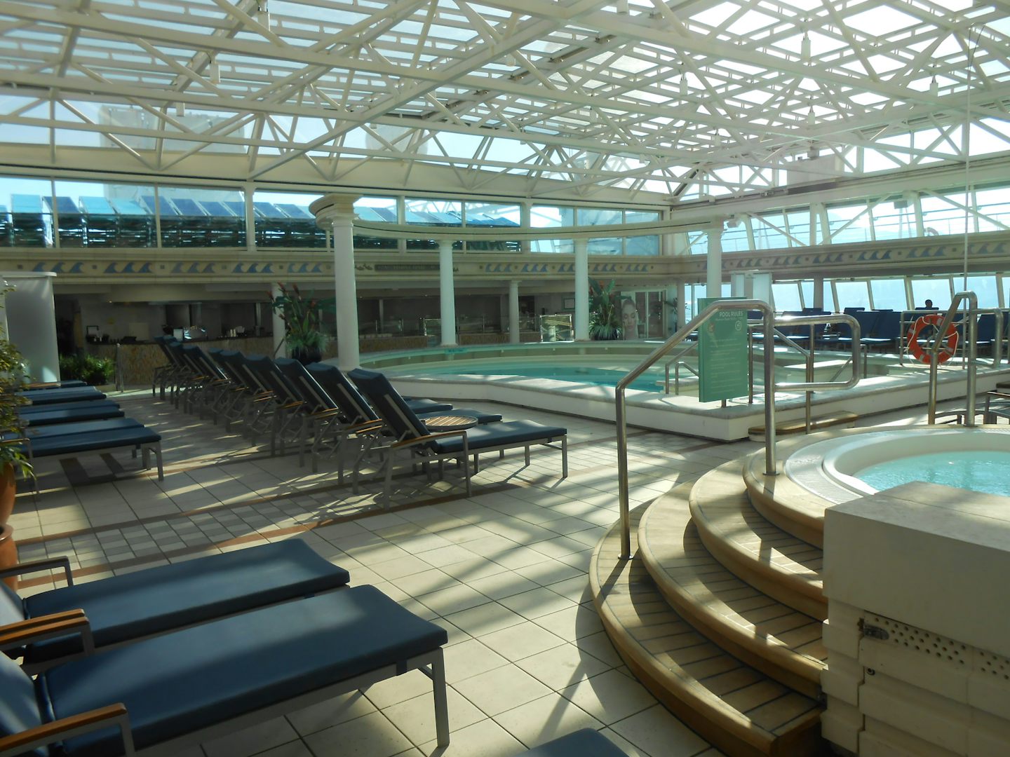 The Glass House indoor pool and restaurant