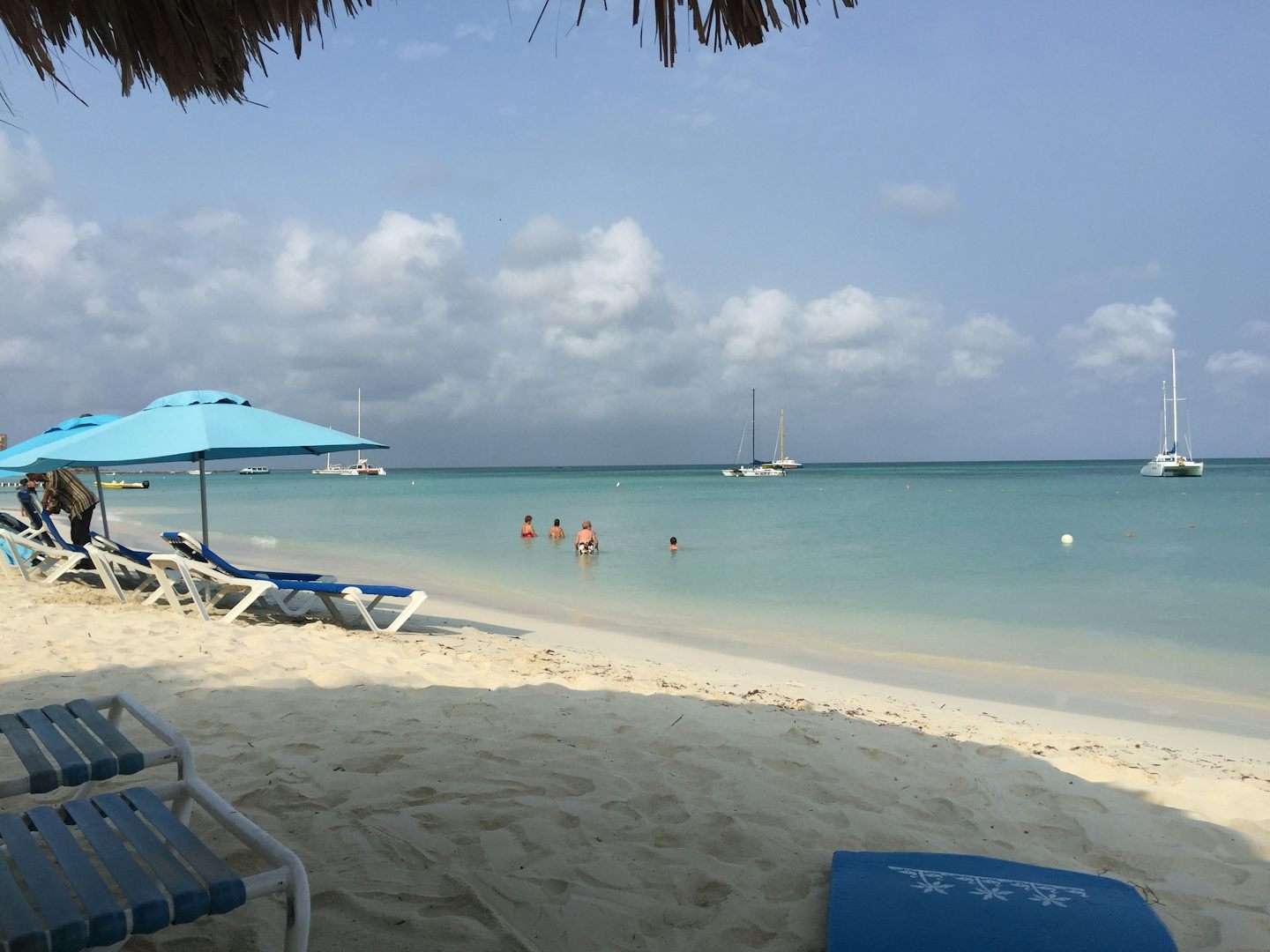 Aruba beach. We paid $10 per person per place to sit/laydown and $10 additi