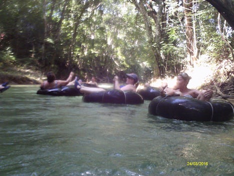 Tubing down the White River in Jamaica