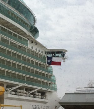 Flying the Texas flag in port - Galveston!