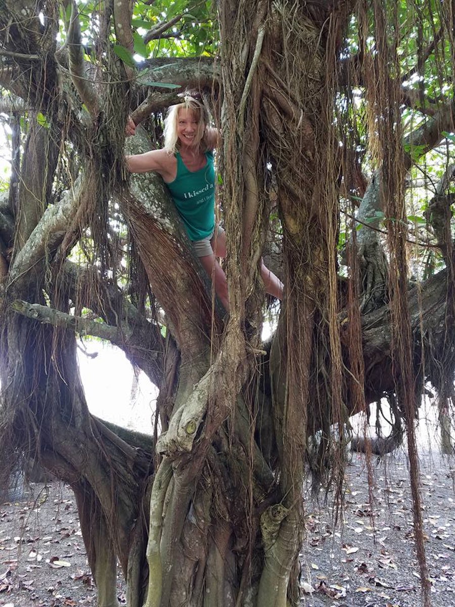 Costa Rica! Making friends with a Banyan tree.