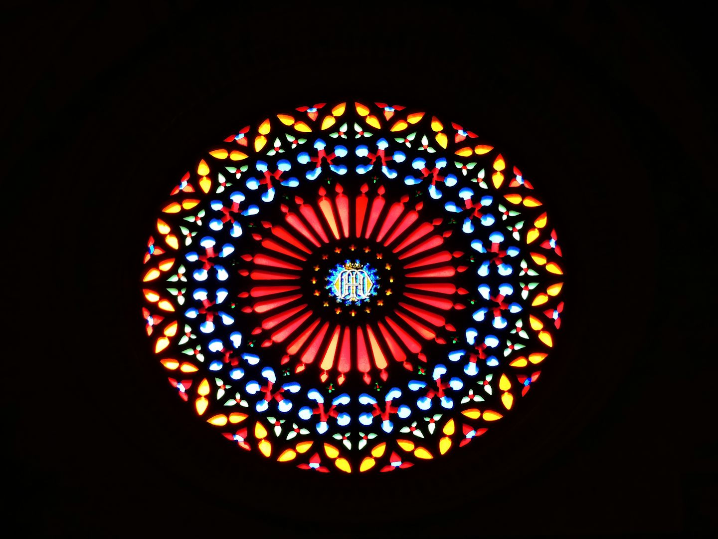 One of many stain glass windows