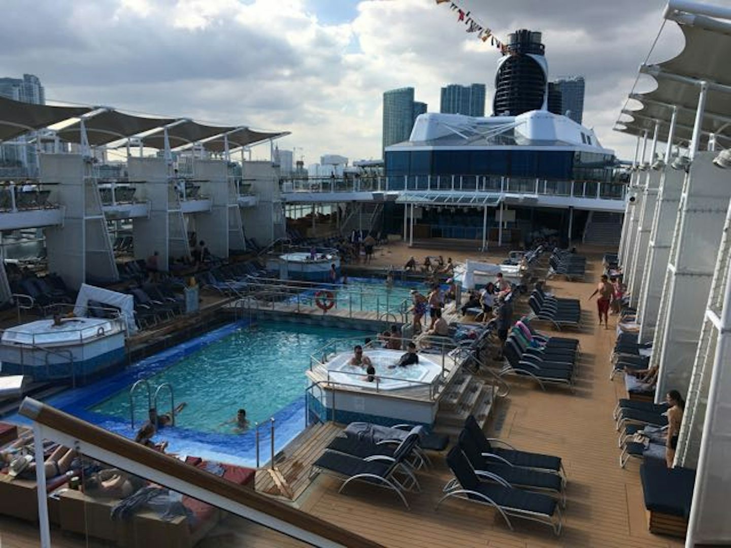 Main Pool area looking aft from Deck 15.
