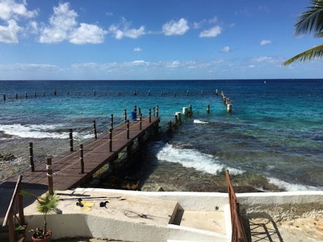 View out the windows of the Cozumel wine and chocolate pairing excursion.