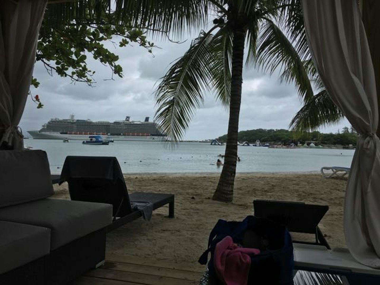 View from Beach Bungalow 6 at Labadee.  It was a cloudy and rather blustery