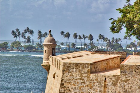 City wall above the Gate to Old San Juan