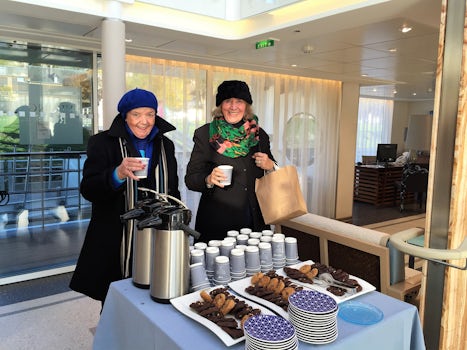 A welcome hot chocolate on the boat after an excursion
