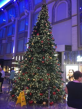 The Christmas tree they put up near the end of the cruise in preparation fo