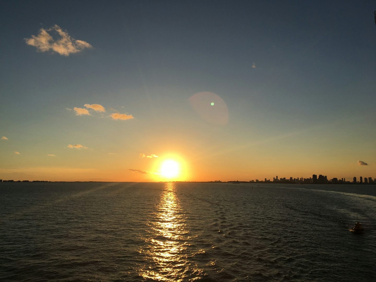 Sunset sailing from Miami