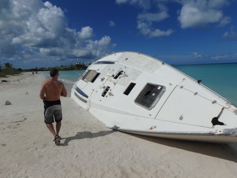Some poor soul lost their sailboat on Dickenson Bay.  Get your drinks from