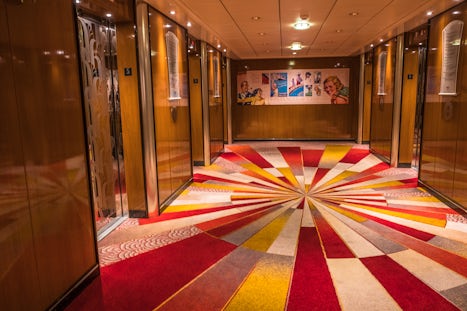 corridors by the lifts showing the new carpet.
