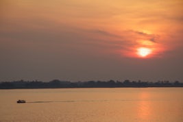 A beautiful sunset on the Amazon river