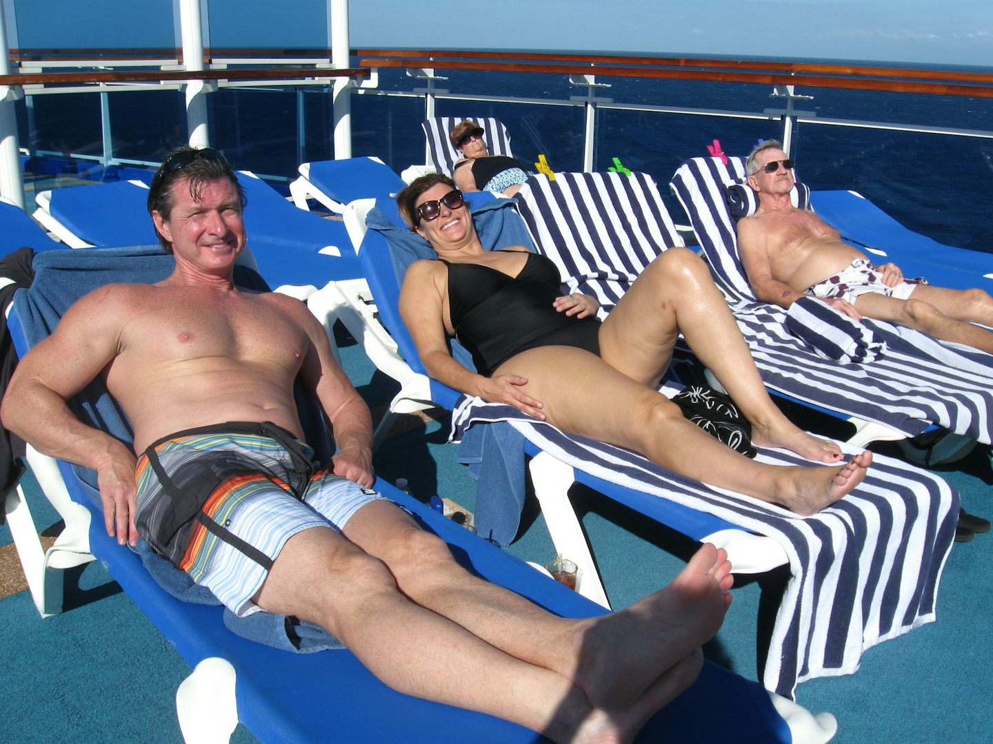 Sunning and relaxing on Deck 16