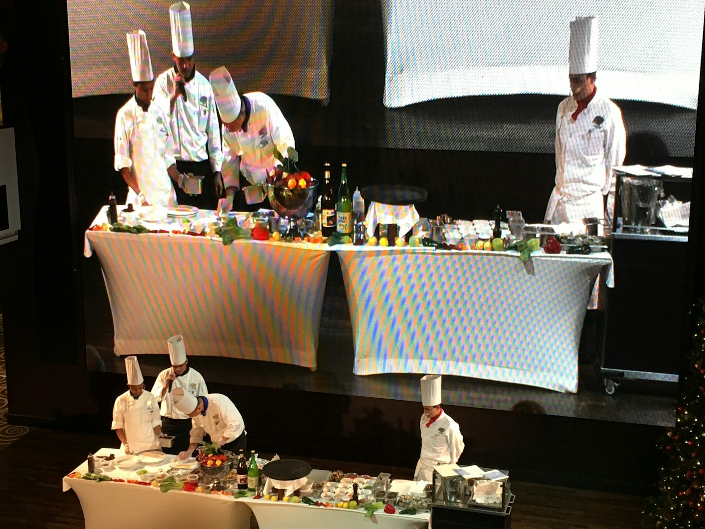 A demonstration in the Atruim Lounge by the Ocean Blue restaurant chefs. I