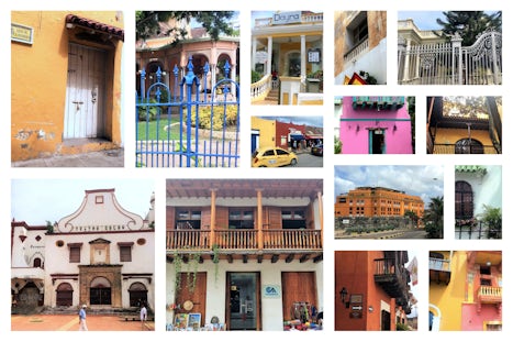 Colorful historic buildings in Cartagena, Colombia