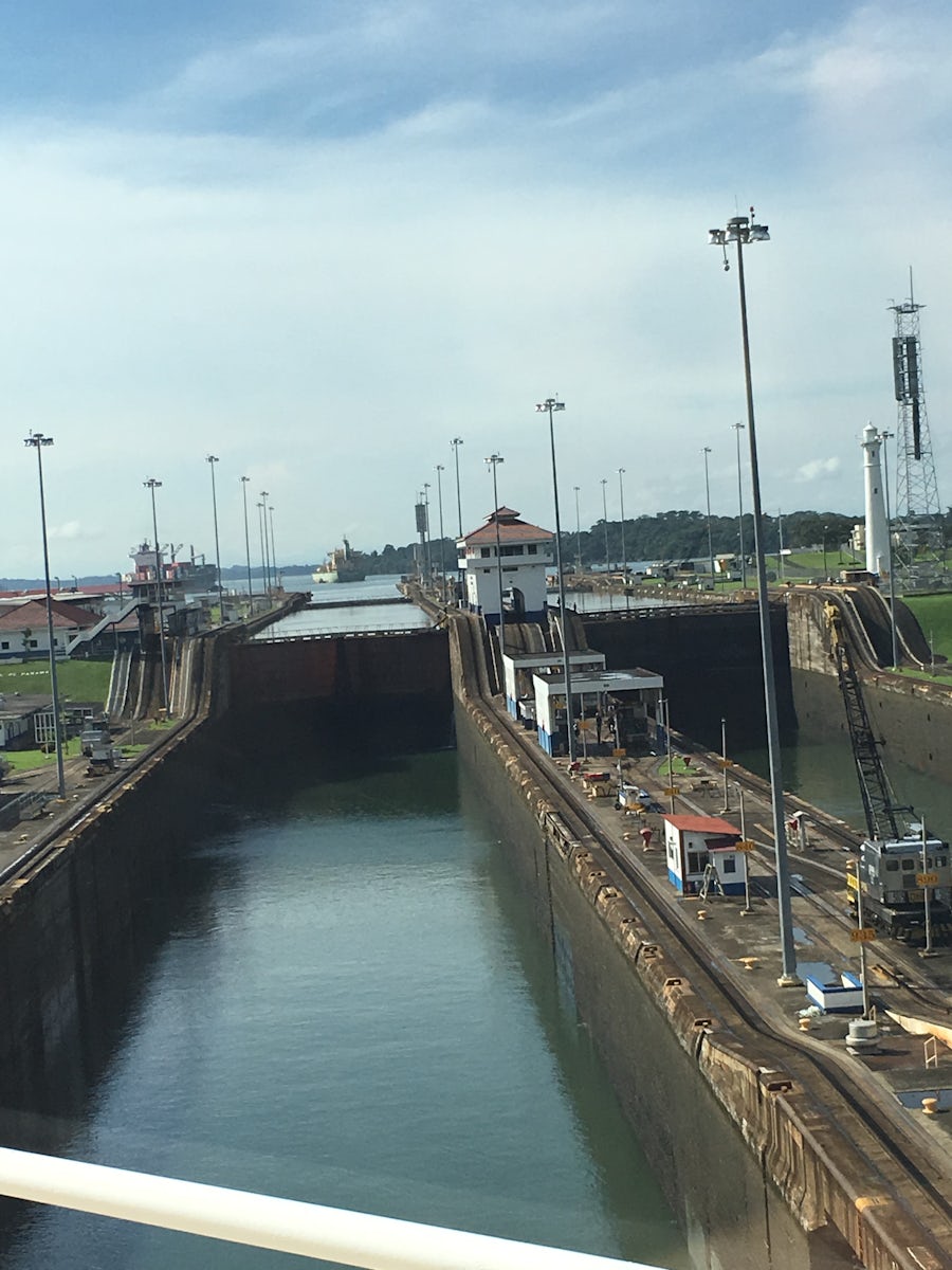 Panama Canal- we chose to stay on ship and watch going through the locks from on-board. It took a long time to get through, then we stayed in Gatun Lake most of the day before going back through locks. We were behind schedule, due to Canal, and only got to run off ship for 20 minutes to get souvenirs.