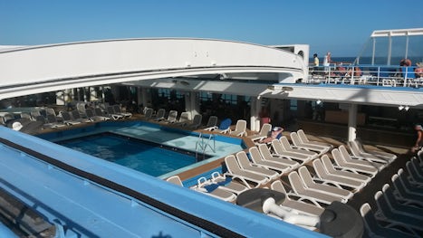 Pool area on board with retractable roof.