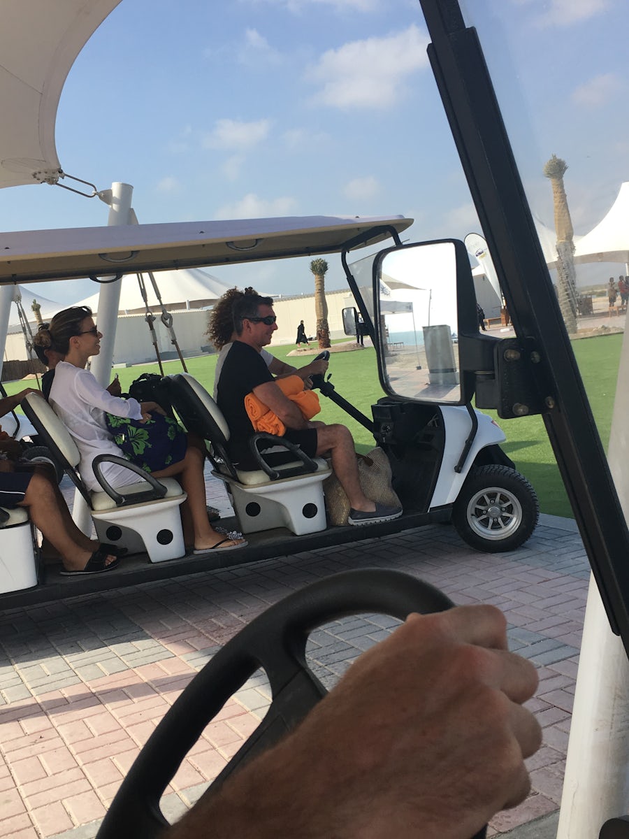 Golf Buggy transport to VIP on Sir Bani Yas island