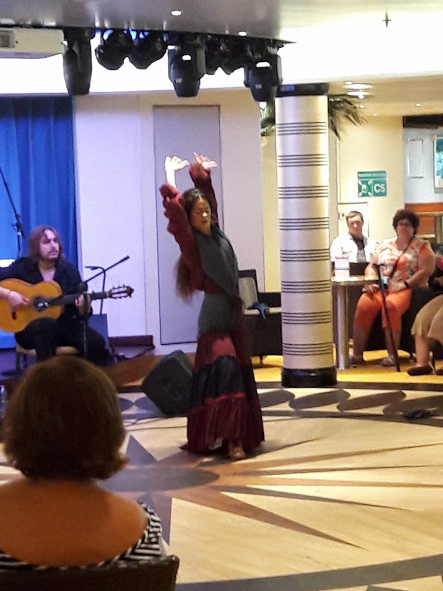 Flamenco dancing demo on embarkation day