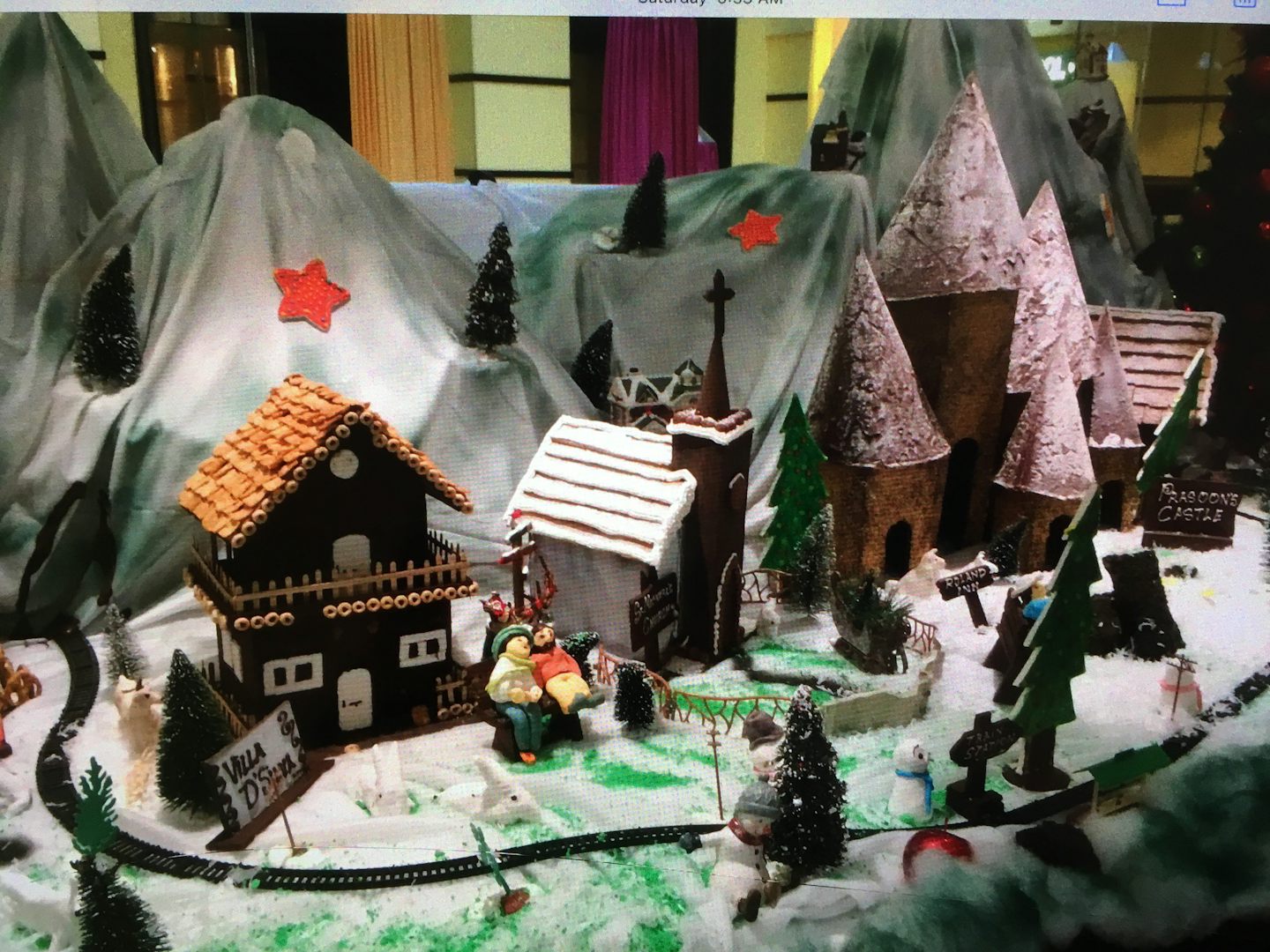 Christmas village made completely from chocolate. On ship Deck 10, before h