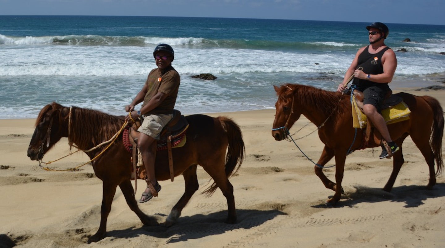 Horseback riding on beach near Cabo