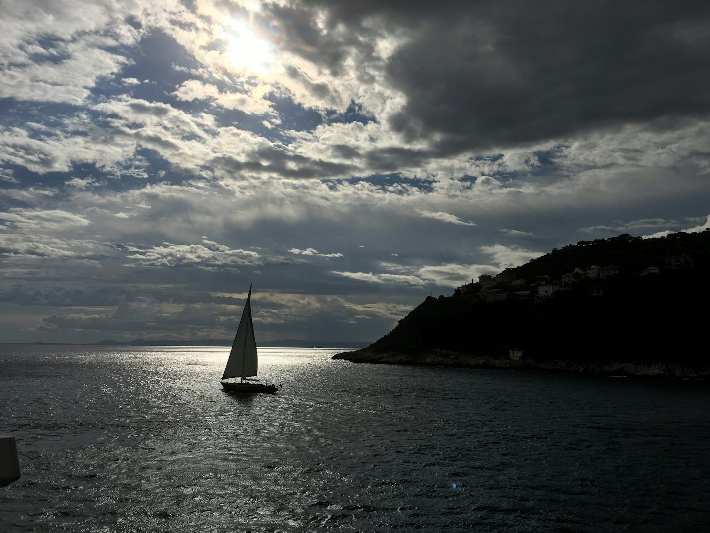 A yatch sailing out of Vile Franche