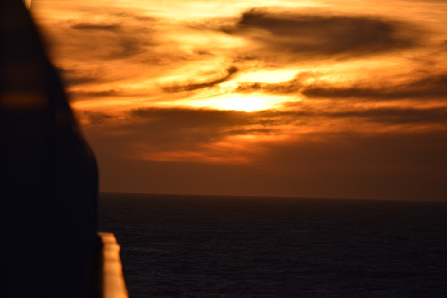 Watching the sunset from our balcony is always a wonderful way to end a day of cruising!