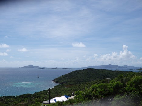 View from top of village at Mayreau of other Grenadine Islands