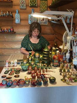Hand made stacking Russian dolls