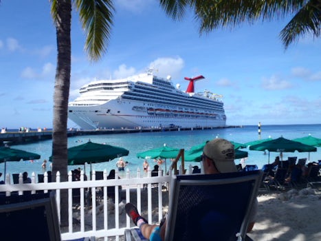 Carnival Sunshine from the beach at Grand Turk.