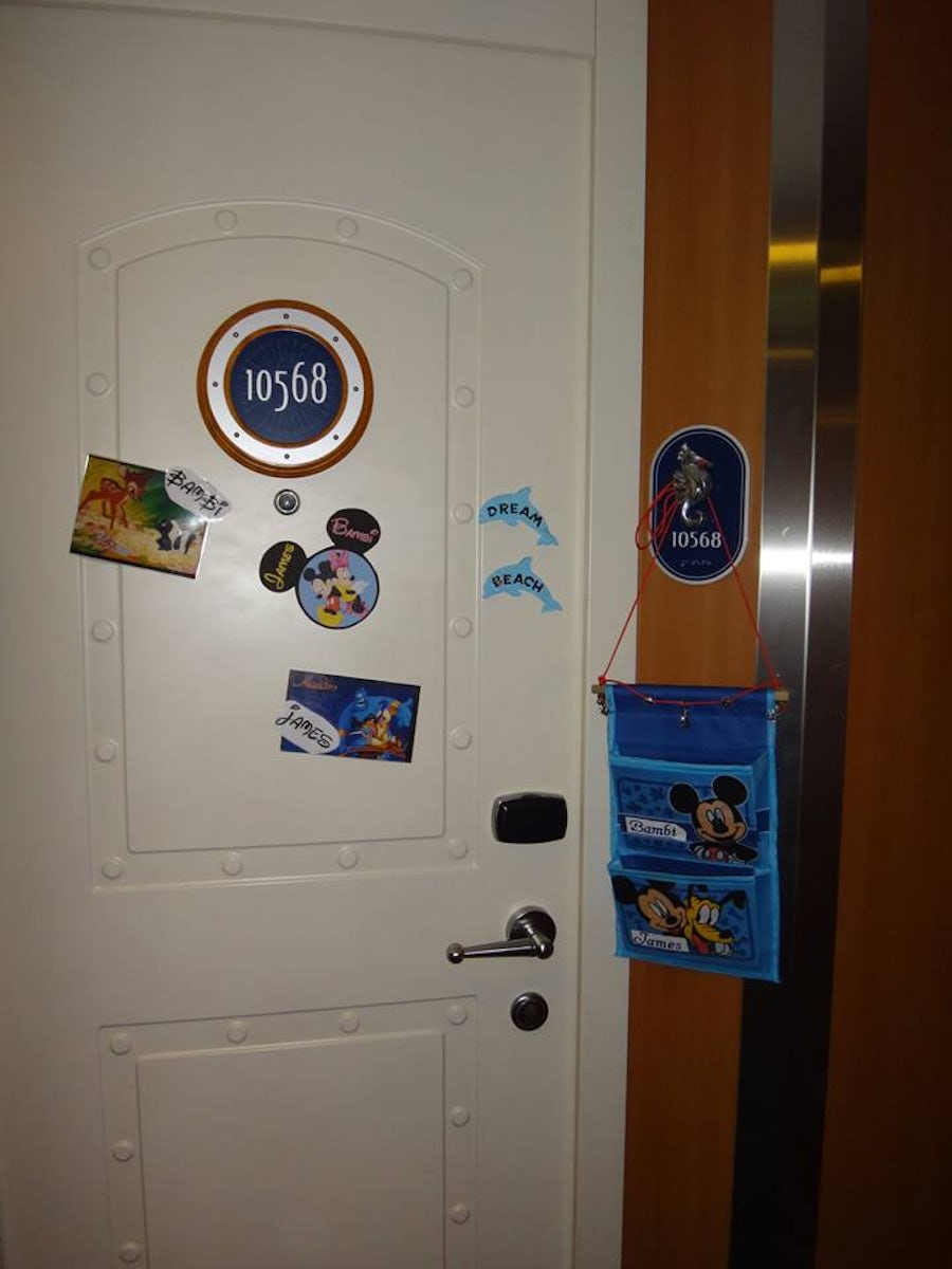 We participated in a very small gift exchange.  This was our cabin door.
