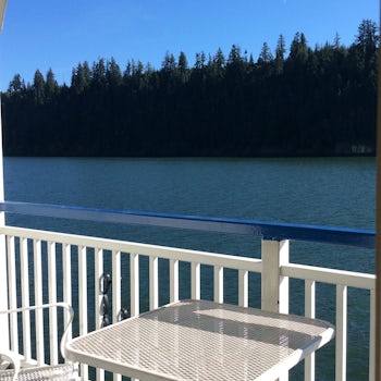 On the Columbia River between Oregon and Washington.  Each cabin has its own deck...just wonderful!